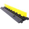 Cable Protector Ramp, 2 Channels Speed Bump Hump, Rubber Modular Speed Bump Rated 11000 LBS Load Capacity, Protective Wire Cord Ramp Driveway Rubber Traffic Speed Bumps Cable Protector,3 Packs view 2
