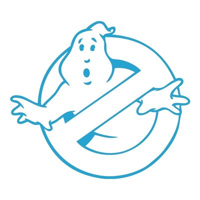 Ghostbusters Decal (Ice Blue Vinyl Sticker, Car Laptop Window Tumbler Water Bottle) Logo Symbol