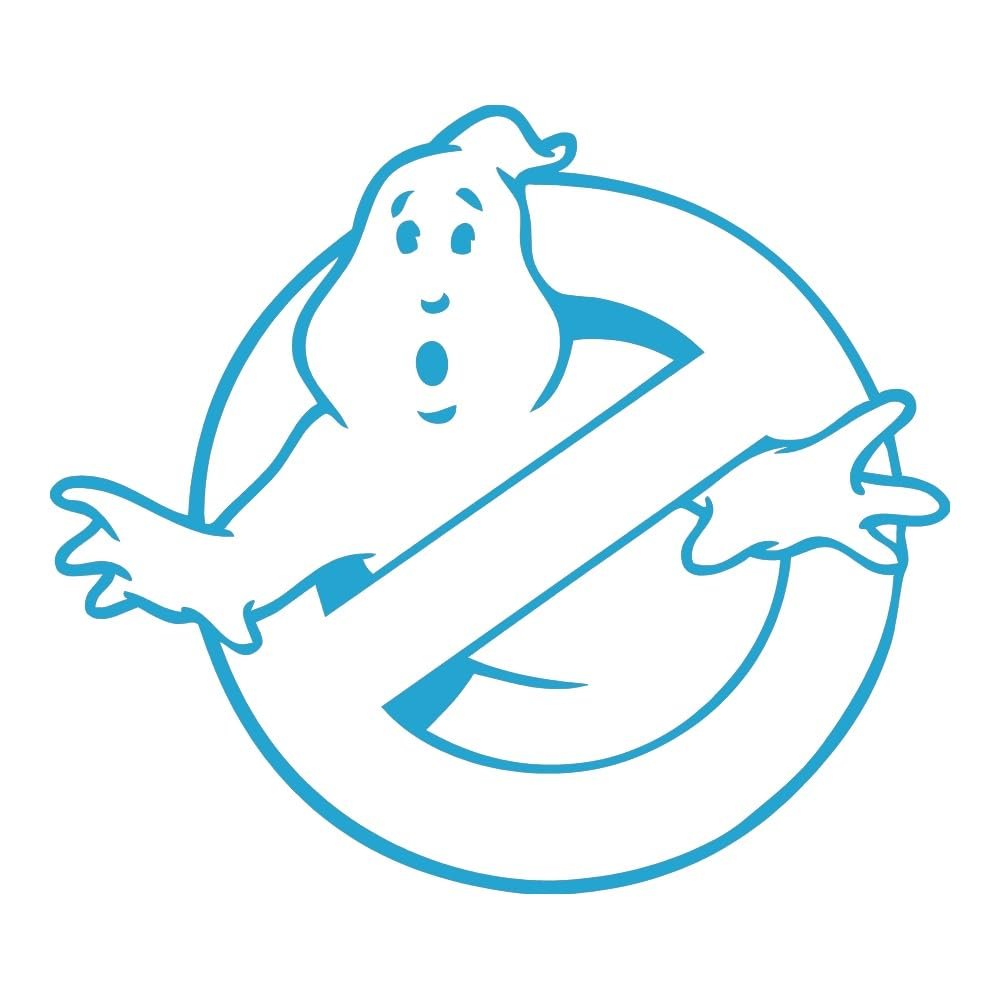 Ghostbusters Decal (Ice Blue Vinyl Sticker, Car Laptop Window Tumbler Water Bottle) Logo Symbol