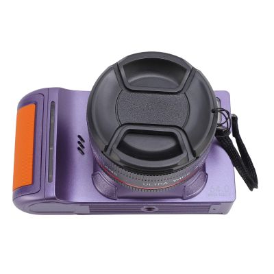 Wisoqu Digital Camera, 64MP 4K Video Recording 18x Digital Zoom Auto Focus 3 Inch Flip LCD Screen with Built in LED Fill Light, for Vlogging and Everyday Moments (Purple)