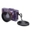 Wisoqu Digital Camera, 64MP 4K Video Recording 18x Digital Zoom Auto Focus 3 Inch Flip LCD Screen with Built in LED Fill Light, for Vlogging and Everyday Moments (Purple) view 4