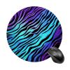 Purple Blue Green Camouflage Zebra Stripes Round Mouse Pad Cute Funny Computer Mousepad Premium Washable Desktop Protection Mouse Mat with Non-Slip Rubber Base for Home Office view 1