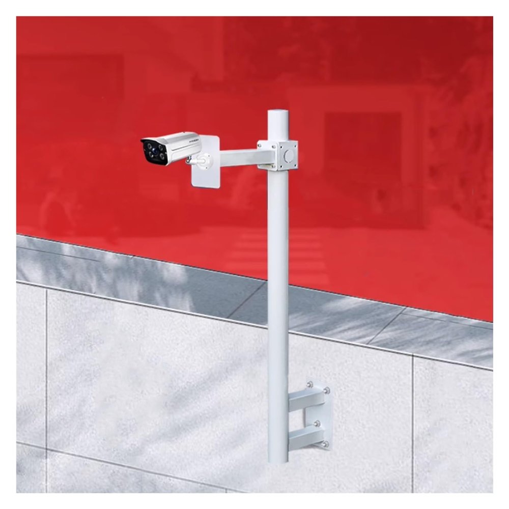 Security Camera Pole Stand Kit, Universal Mount Brackets, Galvanized Steel Pipe, Easy Installation for Surveillance Systems