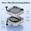 Mac mini M4 Docking Station with Display Port M.2 NVMe Enclosure, Mac mini M4 Dock Hub with 10Gbps UBS A USB C, SD TF Card Slots, 3.5mm Audio Jack view 2