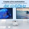 Mac mini M4 Docking Station with Display Port M.2 NVMe Enclosure, Mac mini M4 Dock Hub with 10Gbps UBS A USB C, SD TF Card Slots, 3.5mm Audio Jack view 3