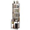 Aquzee DVD Shelf, Wooden CD Storage Rack, CD Holder with Adjustable Dividers, DVD Tower Rack, Media Storage Shelf for CDs/DVDs, Books, Video Games, Suitable for Living Room, Bedroom, Home Office view 1