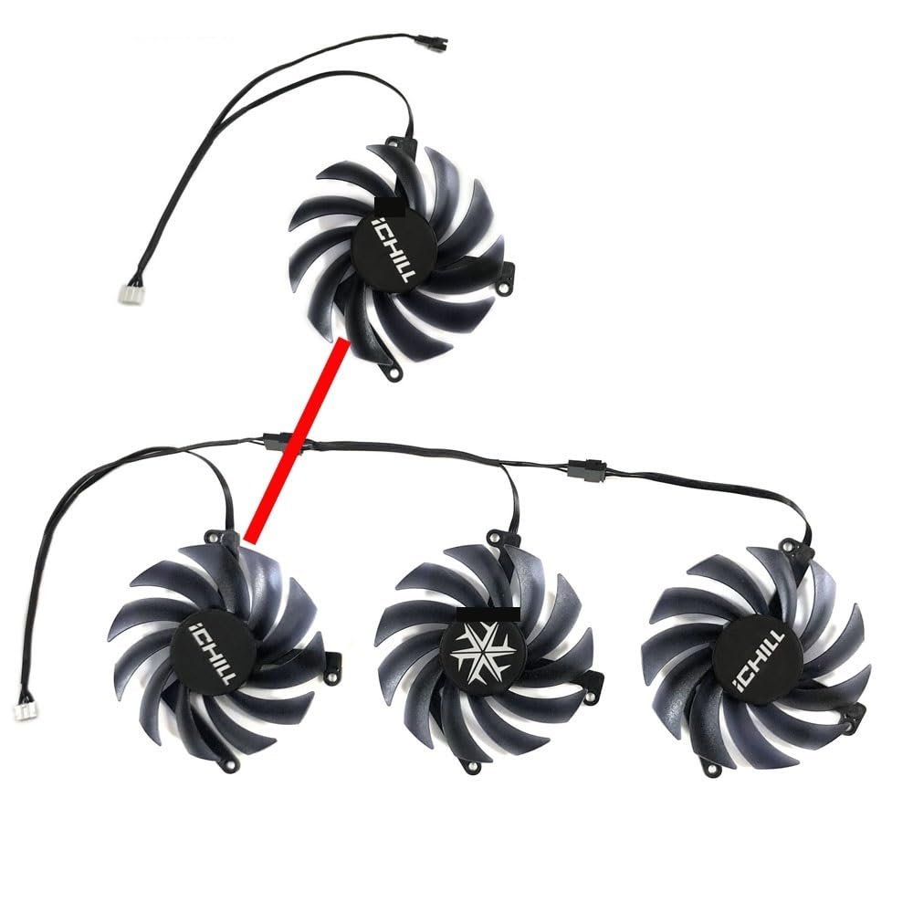 85mm CF-12915S Graphics Card Fan for INNO3D RTX 3070 3070Ti 3080 3080Ti 3090 for ICHILL X4 OC VGA Video GPU Cooler CF-12910S(1 Piece Type A Fan)