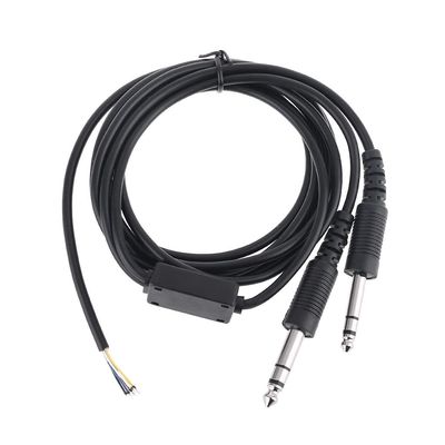 Pjeghbvop Cable Line Cord Repairing Mono 200cm Aviation Headset Dual-Plug Aircraft Headphones Replacement Cable Aviation Headset