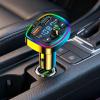 Blue Tooth FM Transmitter for Car, Car Adapter Charger, 2-Port Fast Charging Wireless Radio Receiver for Auto Music/Phone/PC/Road/Trip Handsfree Call, LED Backlit, U Disk view 4