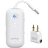 2025 Upgraded Airplane Bluetooth 5.4 Transmitter with aptX Adaptive, ElecMoga Airplane Travel Essentials Supports 2 AirPods or Headphones, 2-in-1 AUX Wireless Transmitter Receiver for TV, Car, White view 1