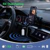 2025 Upgraded Airplane Bluetooth 5.4 Transmitter with aptX Adaptive, ElecMoga Airplane Travel Essentials Supports 2 AirPods or Headphones, 2-in-1 AUX Wireless Transmitter Receiver for TV, Car, White view 3