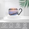Headphone Cover with Keychain Shockproof Sunset River Protective Cover Case Supports Wireless Charging Front LED Visible view 3