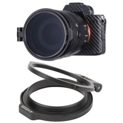 Pssopp Sturdy Durable Quick Switch Lens Filter Holder, Multi Sizes Convenient Aluminum Alloy Len Adapter Holder Compatible with Wide Angle Prime Zoom for Camera (49mm)