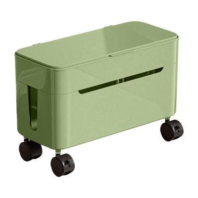 Cable Storage Box - 733g Cord Management Container, Heat Dissipating Wire Organizer, Durable plastlc Rolling Case | Sleek Solution for Gaming Setup Office Apartment Dorm TV Table Home Use
