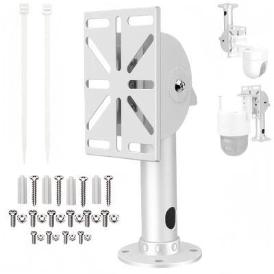 Security Camera Pole Mount with Universal Adapter - Ceiling/Wall Bracket for CCTV, Dome, PTZ Cameras (Aluminum Construction)(11.8 inches Wall Mount with Plate)