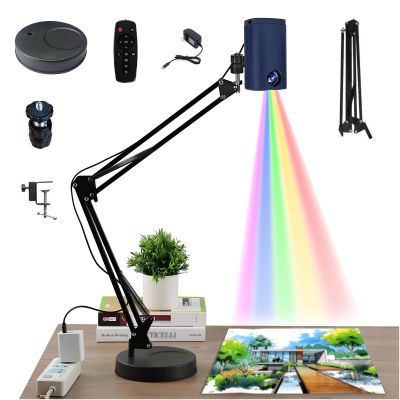 Tracing Drawing Smart Art Projector,Portable Smart Tracing Painting Tool with Remote Control & Stand,Desktop Wall Canvas Projection,WIFI and USB Connectivity,for Image Transfer(Blue,0.6m)
