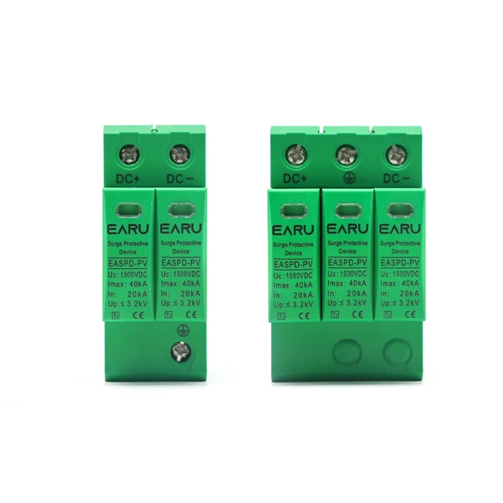 2P 3P DC SPD 500V 800V 1000V 1200V 20KA~40KA Din Rail Solar Outdoor Power Protection Protective Device Surge Protector Surge(2P,1200V)