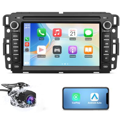 [2GB+64GB] Car Radio for Chevrolet Silverado Tahoe GMC Sierra Yukon 2007-2013 with 7 inch HD Touchscreen,Android 13 Wireless CarPlay & Android Auto,Backup Camera FM AM WiFi DSP SWC