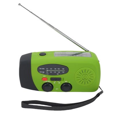 ZDAGELD 2000mAh Wind Up Radio, Portable Solar Emergency Radio with SOS Alarm, AM FM Weather and Torch, for Power Outage Camping Hiking (Green)
