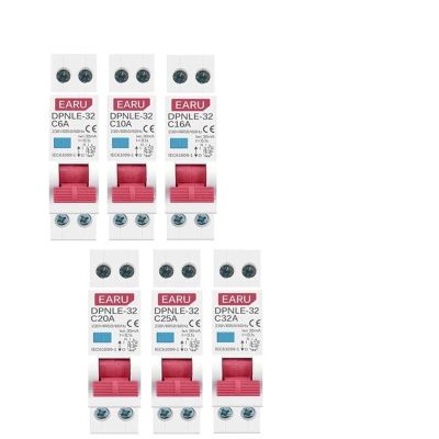 18MM Mini 230V 50/60Hz RCBO 1P+N 6KA Residual Current Differential Automatic Circuit Breaker Over Current Leakage Protection 1PCS(32A)
