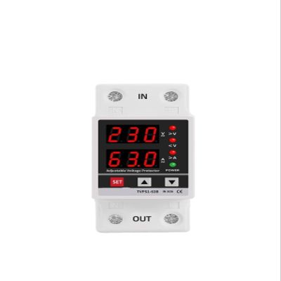 DUOCARA 40a 63a 230v Din Rail Adjustable Over Voltage and Under Voltage Protective Device Protector Relay Over Current Protection Limit