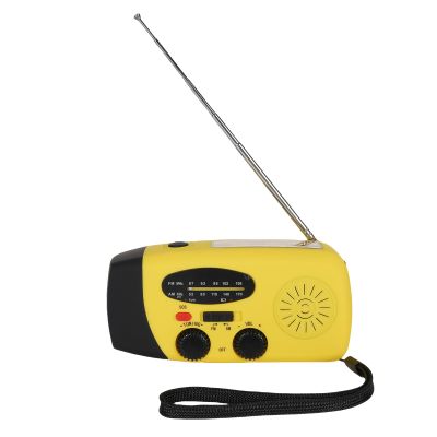 ZDAGELD 2000mAh Wind Up Radio, Portable Solar Emergency Radio with SOS Alarm, AM FM Weather and Torch, for Power Outage Camping Hiking (Yellow)