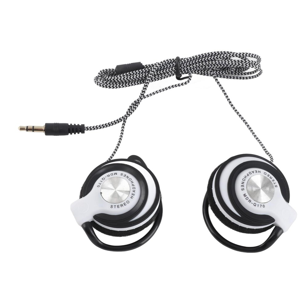 Aumotop 3.5mm Ear Hook Headset, Premium Sound Gaming Headphone for Phone, Tablet PC, Laptop, Desktop, with Super Soft Sponge Ear Pads, Line Control Earphone Suitable for Game Players, (White)