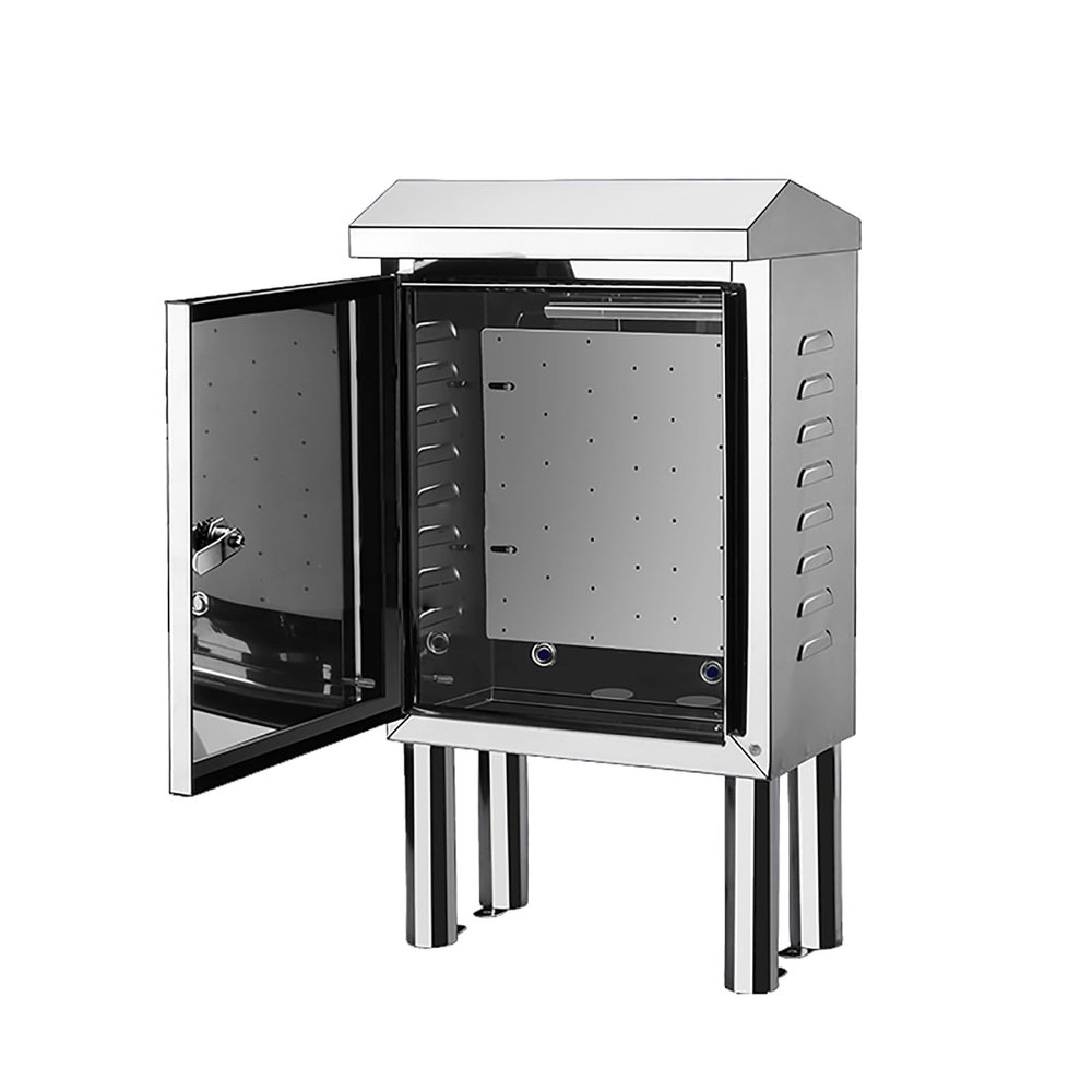 Outdoor Stainless Steel Electrical Enclosure, Waterproof Dustproof Floor-Mounted Cabinet with Insulated Mounting Plate for Electronics (15.7x12x7in/40x30x18cm)