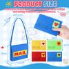 Libima Felt Mailbox with Envelopes Kids Valentine Mailbox Toy Mail Bag Gift Box Letter Greeting Cards Carrier 10 x 8 Inches for Boys Girls for Preschool Classroom Pretend Postman Mailman(Blue) view 2
