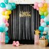 10x10FT Black Sheer Tulle Backdrop Curtains for Wedding Parties,2 Pack Photo Backdrop Curtains Ceiling Drapes for Birthday Party Baby Shower,Arch Fabric Background with Rod Pocket for Home Decorations view 3