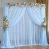 20x10FT Baby Blue Sheer Tulle Backdrop Curtains for Wedding Parties,4 Pack Photo Backdrop Curtains Ceiling Drapes for Birthday Party Baby Shower,Arch Fabric Background with Rod Pocket view 1