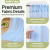 20x10FT Baby Blue Sheer Tulle Backdrop Curtains for Wedding Parties,4 Pack Photo Backdrop Curtains Ceiling Drapes for Birthday Party Baby Shower,Arch Fabric Background with Rod Pocket view 2