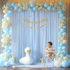 20x10FT Baby Blue Sheer Tulle Backdrop Curtains for Wedding Parties,4 Pack Photo Backdrop Curtains Ceiling Drapes for Birthday Party Baby Shower,Arch Fabric Background with Rod Pocket view 3