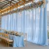 20x10FT Baby Blue Sheer Tulle Backdrop Curtains for Wedding Parties,4 Pack Photo Backdrop Curtains Ceiling Drapes for Birthday Party Baby Shower,Arch Fabric Background with Rod Pocket view 4