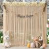 10x10FT Champagne Sheer Tulle Backdrop Curtains for Wedding Parties,2 Pack Photo Backdrop Curtains Ceiling Drapes for Birthday Party Baby Shower,Arch Fabric Background with Rod Pocket view 4
