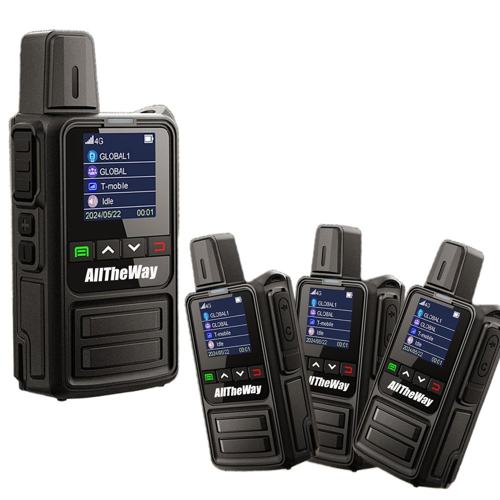 Lifetime Free 4G LTE Walkie Talkie - Unlimited Range Two-Way Radio, Admin Group Control, PTT Button, Requires SIM Card for Team Communication (K360-SIM-4Packs)