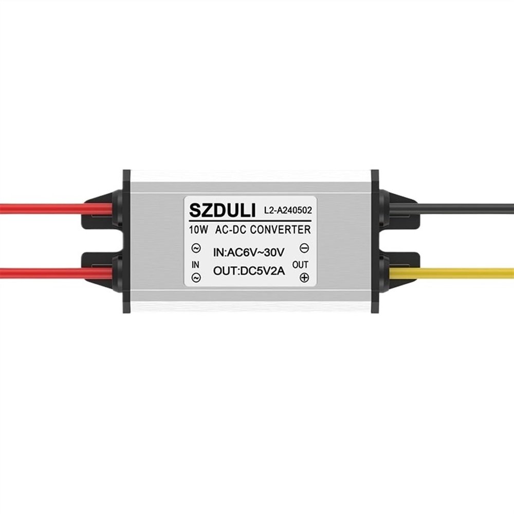 12V/24V AC to 5V DC1A 3A 5A 8A 10A Step-Down Converter AC10-28V to DC5V for Monitoring Equipment(AC24V to DC 5V 2A L2)