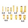 10pair/lot 2.0/3.0/3.5/4.0/5/5.5/6/6.5/8mm Gold Bullet Banana Connectors(5.5mm 10 Pairs) view 3