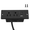 Eridada Recessed Power Outlet with USB-C and USB-A, 2 AC Outlets, in-Desk Flush Mount Power Strip, 125V 12A 1500W, for Desk Countertop Kitchen Island (Black, 4.9FT) view 1