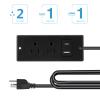 Eridada Recessed Power Outlet with USB-C and USB-A, 2 AC Outlets, in-Desk Flush Mount Power Strip, 125V 12A 1500W, for Desk Countertop Kitchen Island (Black, 4.9FT) view 3