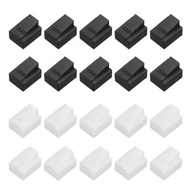 MECCANIXITY RJ45 Dust Covers Caps, RJ45 Dust Plug PE Ethernet Protector Covers for Media Converters, Router, Modem, Laptop, Network Panel, Pack of 20(Clear,Black)