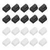 MECCANIXITY RJ45 Dust Covers Caps, RJ45 Dust Plug PE Ethernet Protector Covers for Media Converters, Router, Modem, Laptop, Network Panel, Pack of 20(Clear,Black) view 1
