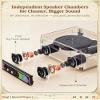 Bluetooth Record Player with RGB Lights, 3-Speed Belt-Drive Turntable with Built-in Stereo Speakers, Bass/Treble Control, Auto Stop, AUX in/Out, RCA Out, Retro Wood Vinyl Player for Home & Gift Use view 2