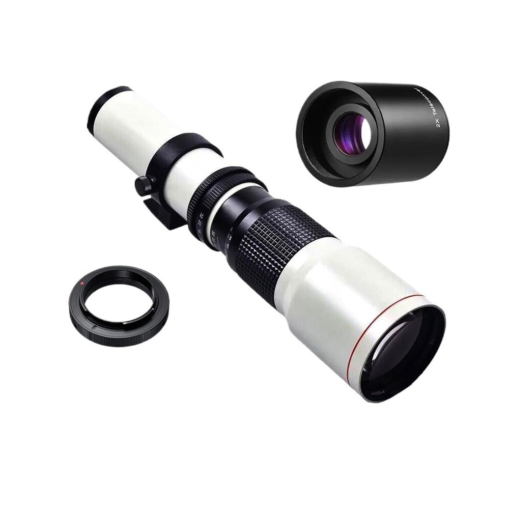 Compatible for Nikon D3400 D500 D7200 D5500 D750 D5300 500mm F8.0 Manual Telephoto Lens with 2X Converter 60D 77D(A9,KA)