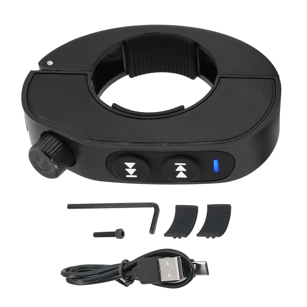 Motorcycle Bicycle Handbar Bluetooth Media Button Remote, Steering Wheel Remote Controller Receiver for Cell Phone