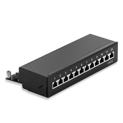 Mini Desktop CAT6A Cat6 8-12 Port Patch Panel(Cat 6 12-Port)
