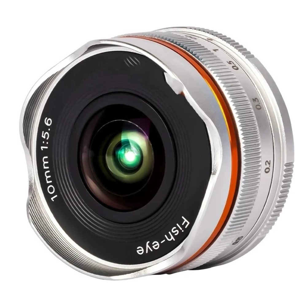 Compatible for Sony E-Mount 10mm F5.6 APS-C Fisheye Manual Focus Lens FE EOS M X FX Z M4/3 Mount(Silver,Z)