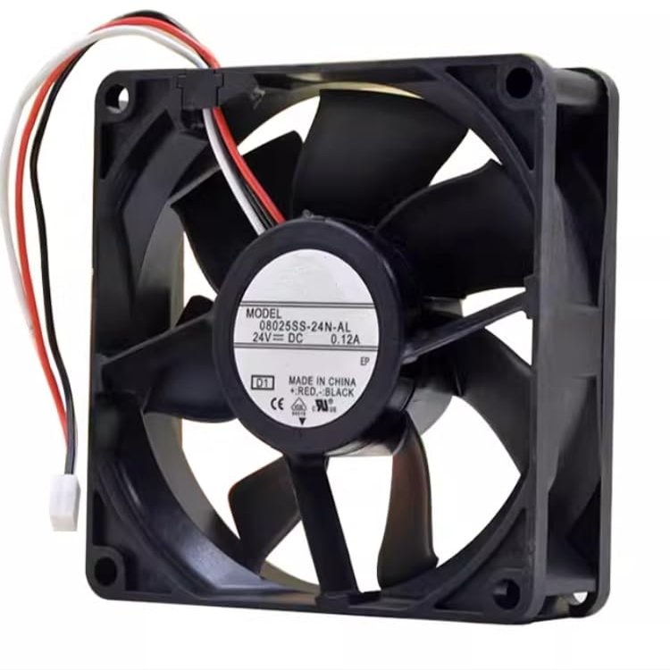 08025SS-24N-AL 80X80X25MM 24V 0.12A 3-Wire Cooling Fan