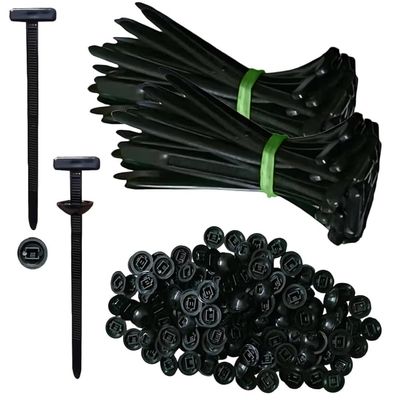 100PCS Nylon Universal Cable Tie Buckle, Zip Ties Heavy Duty with Pin & Button Design, Car Daily Repair, Applicable To engine Lower Guard Plates, Fender Linings, Fenders, Trunkclips (100)