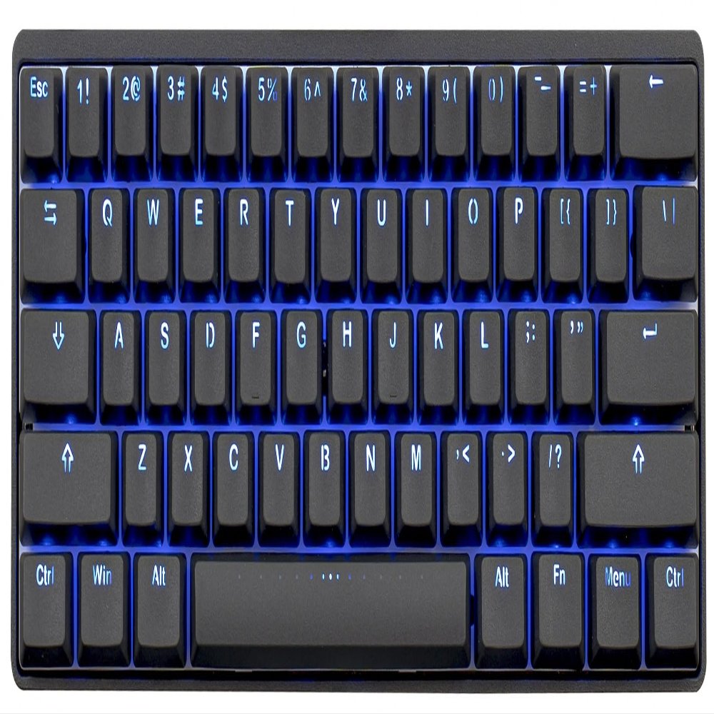 Vortex New POK3R Black Aluminum 60% Blue LED Double Shot PBT Mechanical Keyboard (Cherry MX Brown)
